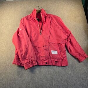 Vintage Andy Johns Pink Anorak Jacket Quarter Zip Windbreaker Mens Medium